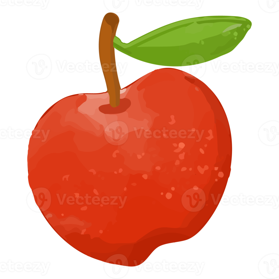 pomme aquarelle, clipart de décoration peinte à la main png