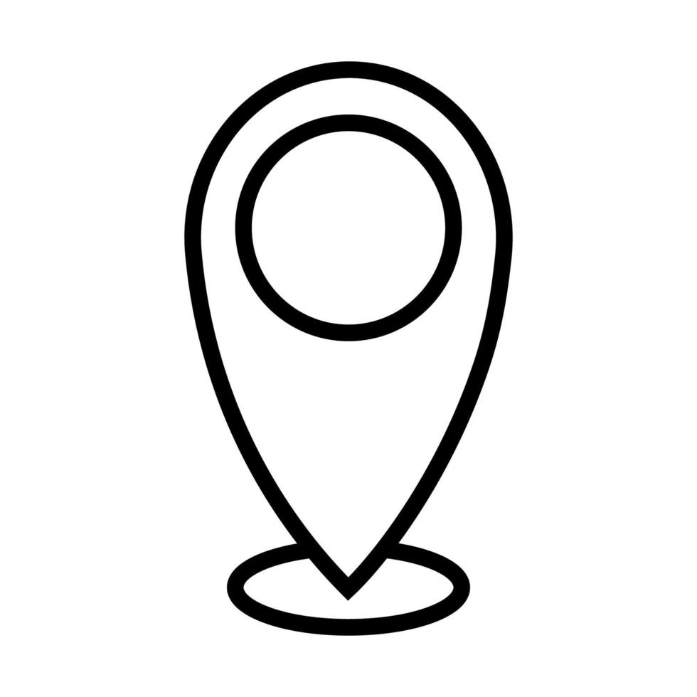 Outline Stroke Location Map Vector Icon Clipart Symbol in white background