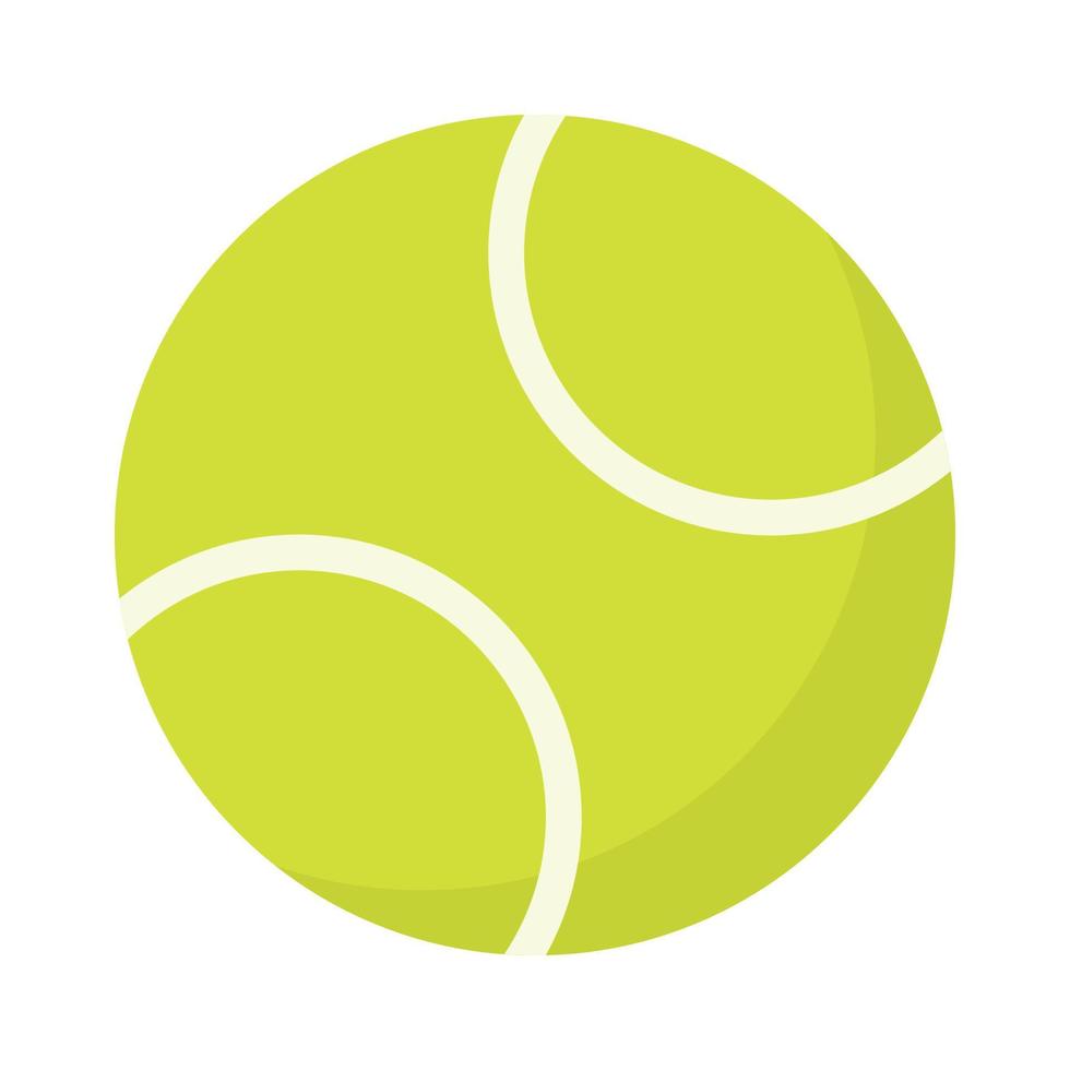 Tennis Ball Vector Icon Clipart in Flat Animated Illustration on White Background