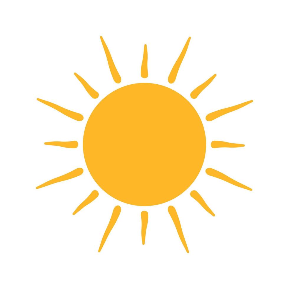 Drawing Sun Vector Icon Animated Clipart Illustration in white background