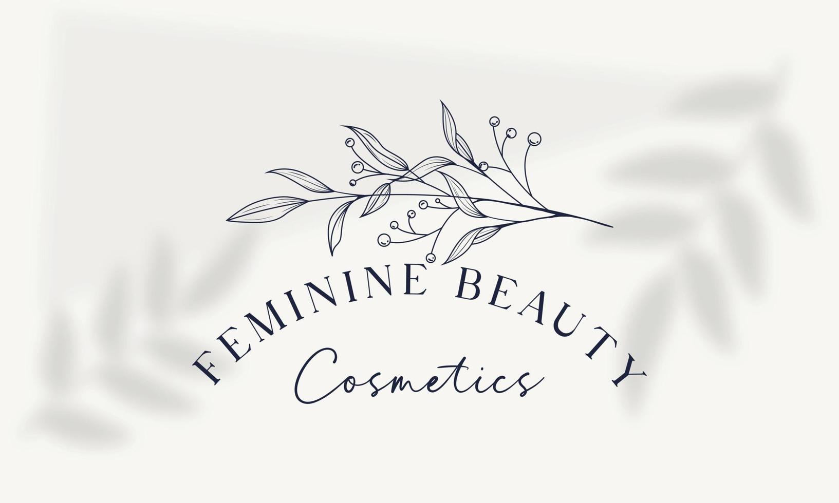 logotipo dibujado a mano con elementos florales botánicos con flores silvestres y hojas. logo para spa y salón de belleza, boutique, tienda orgánica, boda, diseñador floral, interior, fotografía, cosmética. vector