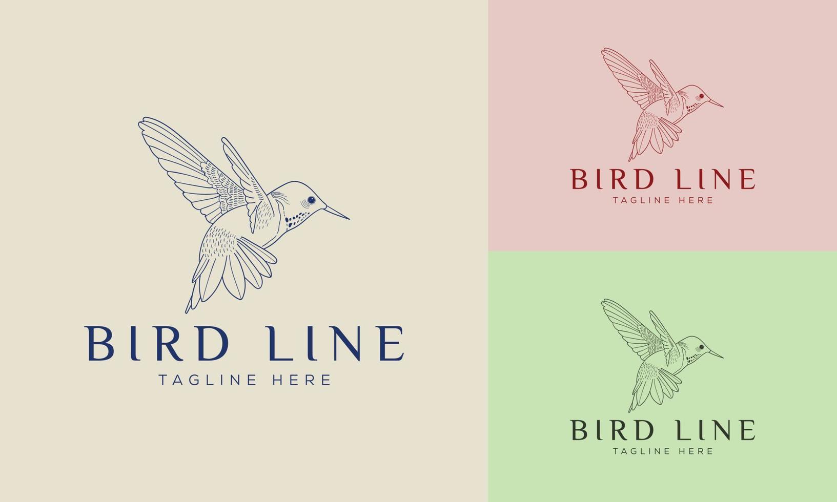 Bird logo icon linear style vector logo design templates