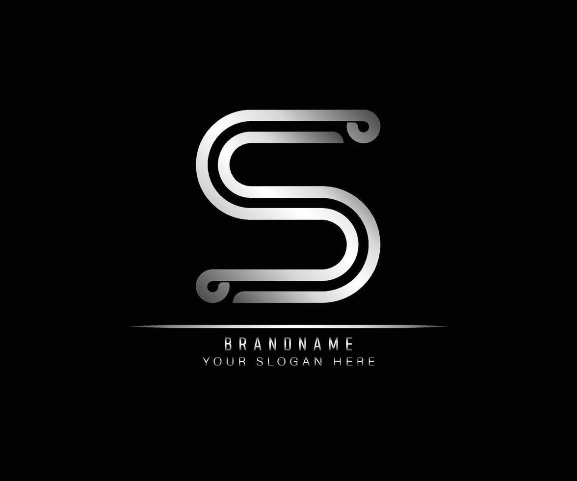 initial letter S logo creative elegant trendy unique artistic silver color  based Alphabet icon logo. vector