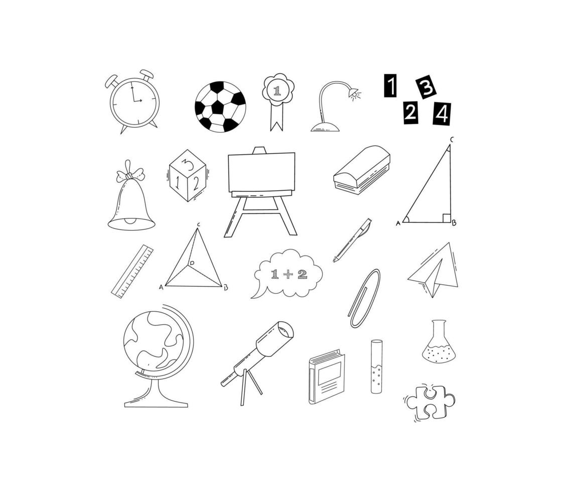 School equipment collection vector