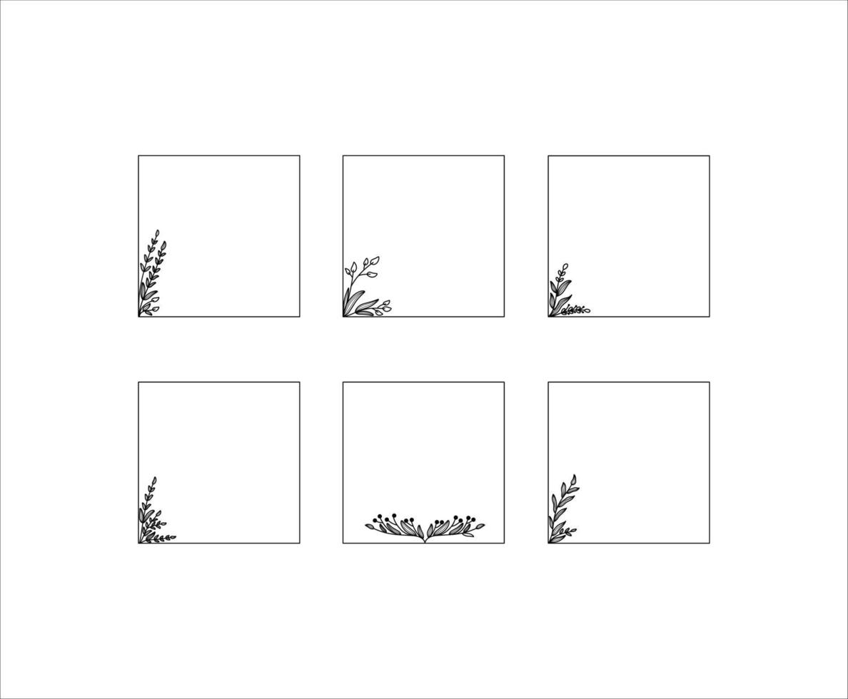Floral Frames Rectangle vector