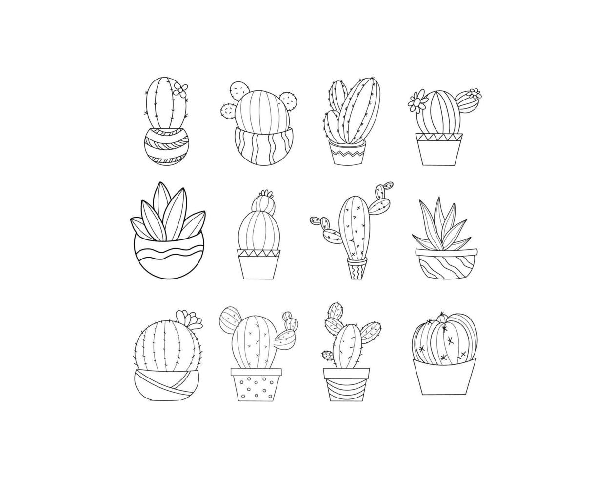 colección de plantas de cactus vector