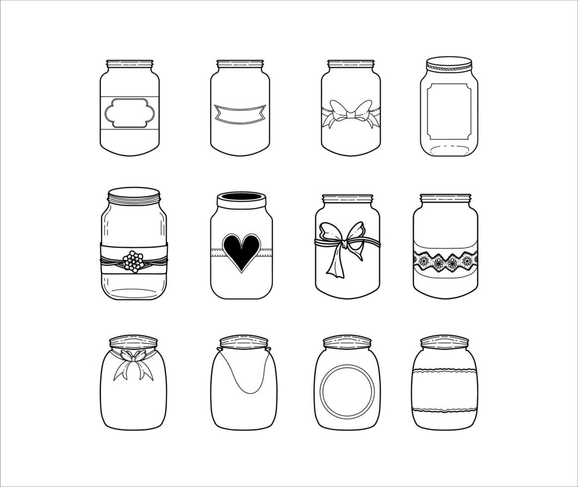 Mason jars collection vector