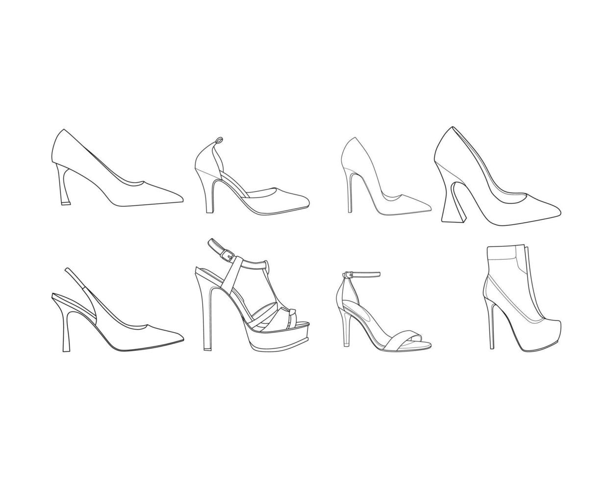 High heels woman's shoes vector