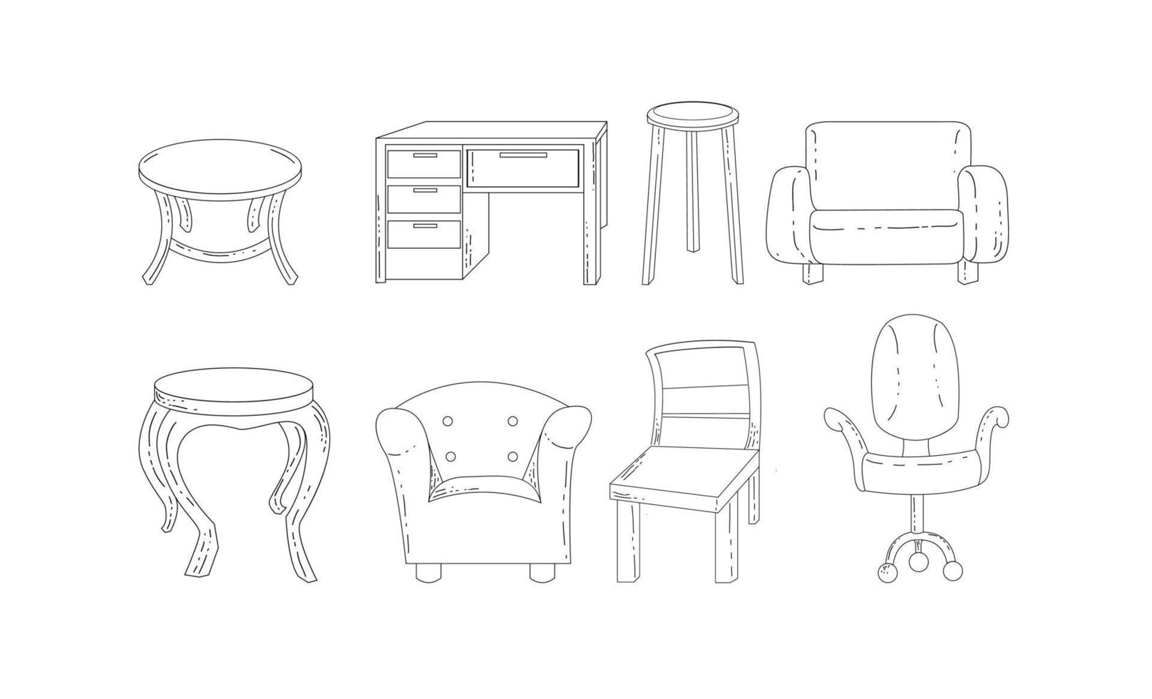 Furniture interior collection vector