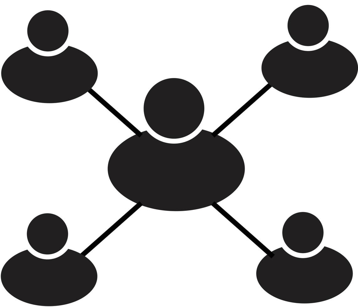leader icon on white background. flat style. networking icon for your web site design, logo, app, UI. human network symbol. group of people sign. vector