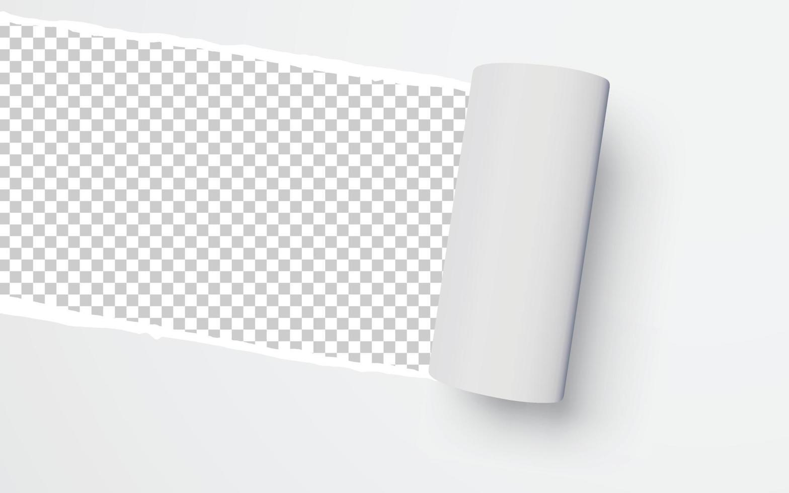 papel rasgado. papel rasgado con transparencia de sombra realista. objeto vectorial vector