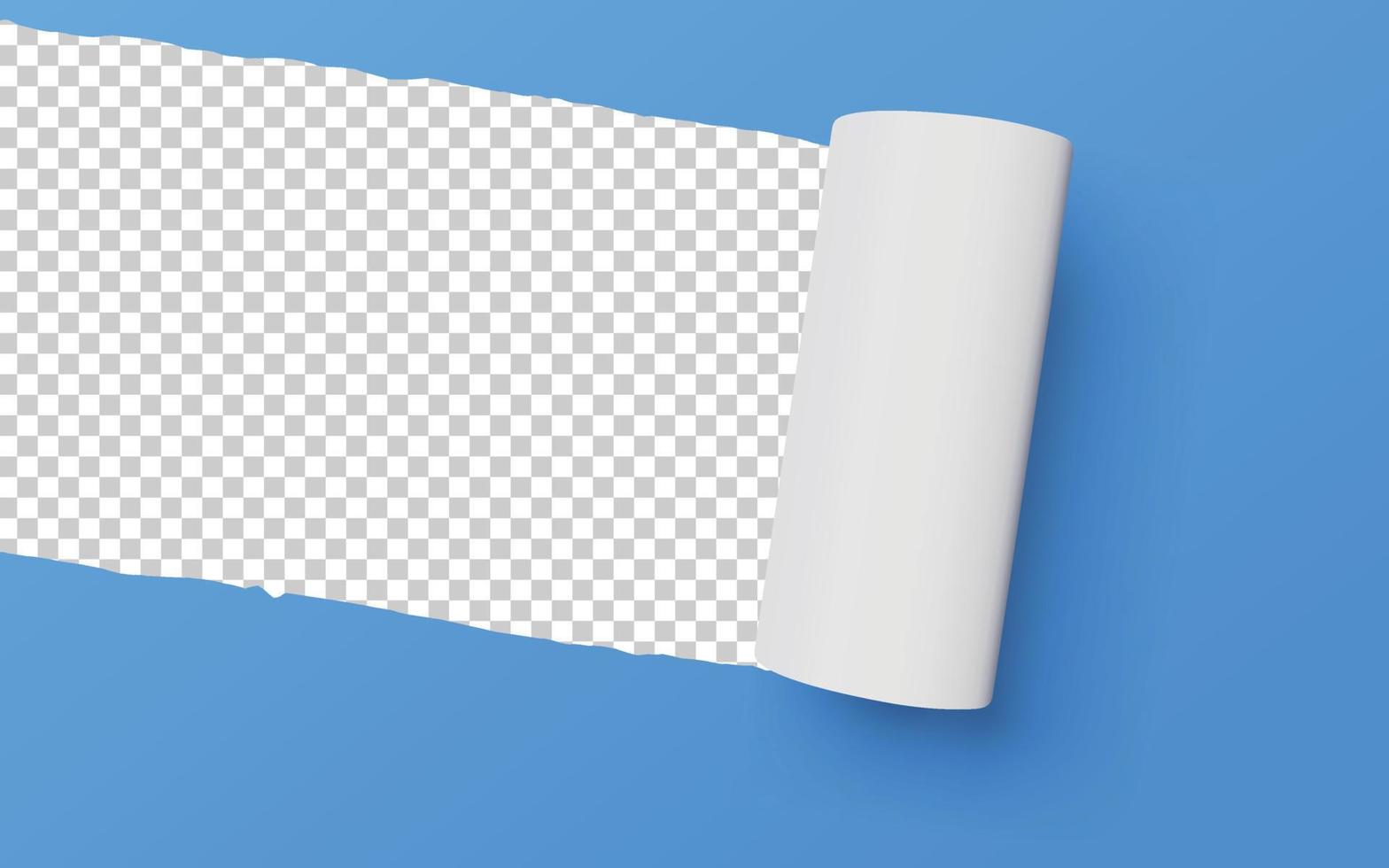 Paper torn. Paper Ripped with realistic shadow transparency. Vector object.