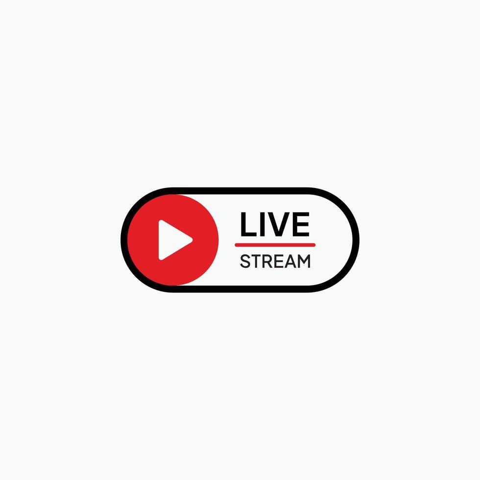 botón de transmisión en vivo. logotipo de transmisión en vivo. icono de transmisión en vivo, señal de transmisión en línea. vector
