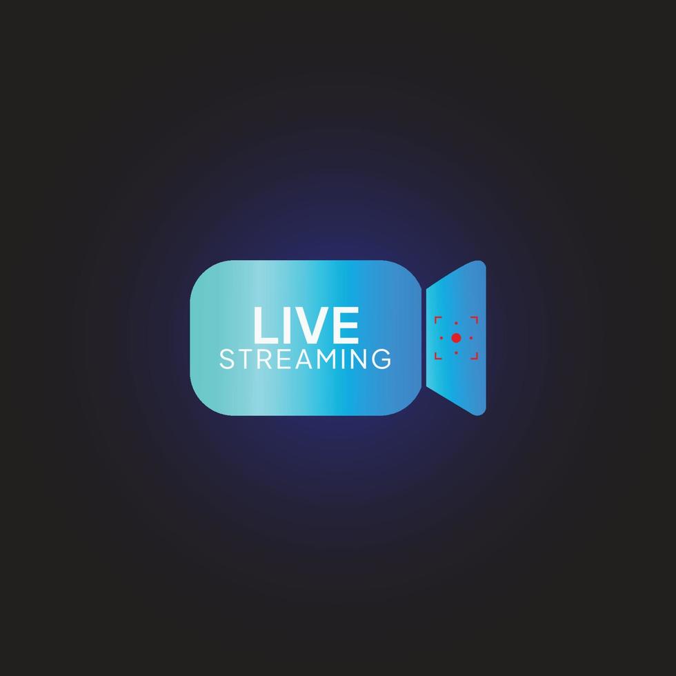 Button live streaming. Live stream logo. Live broadcast icon, online stream sign. Vector