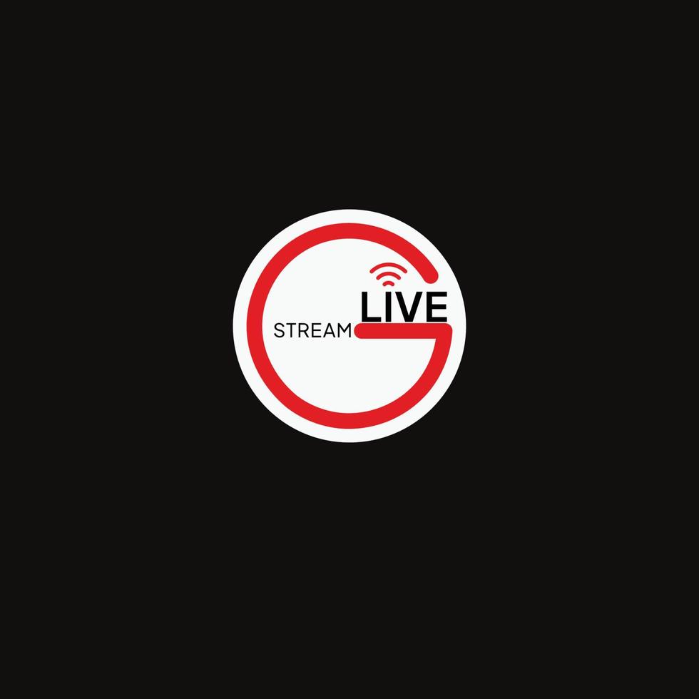 Button live streaming. Live stream logo. Live broadcast icon, online stream sign. Vector