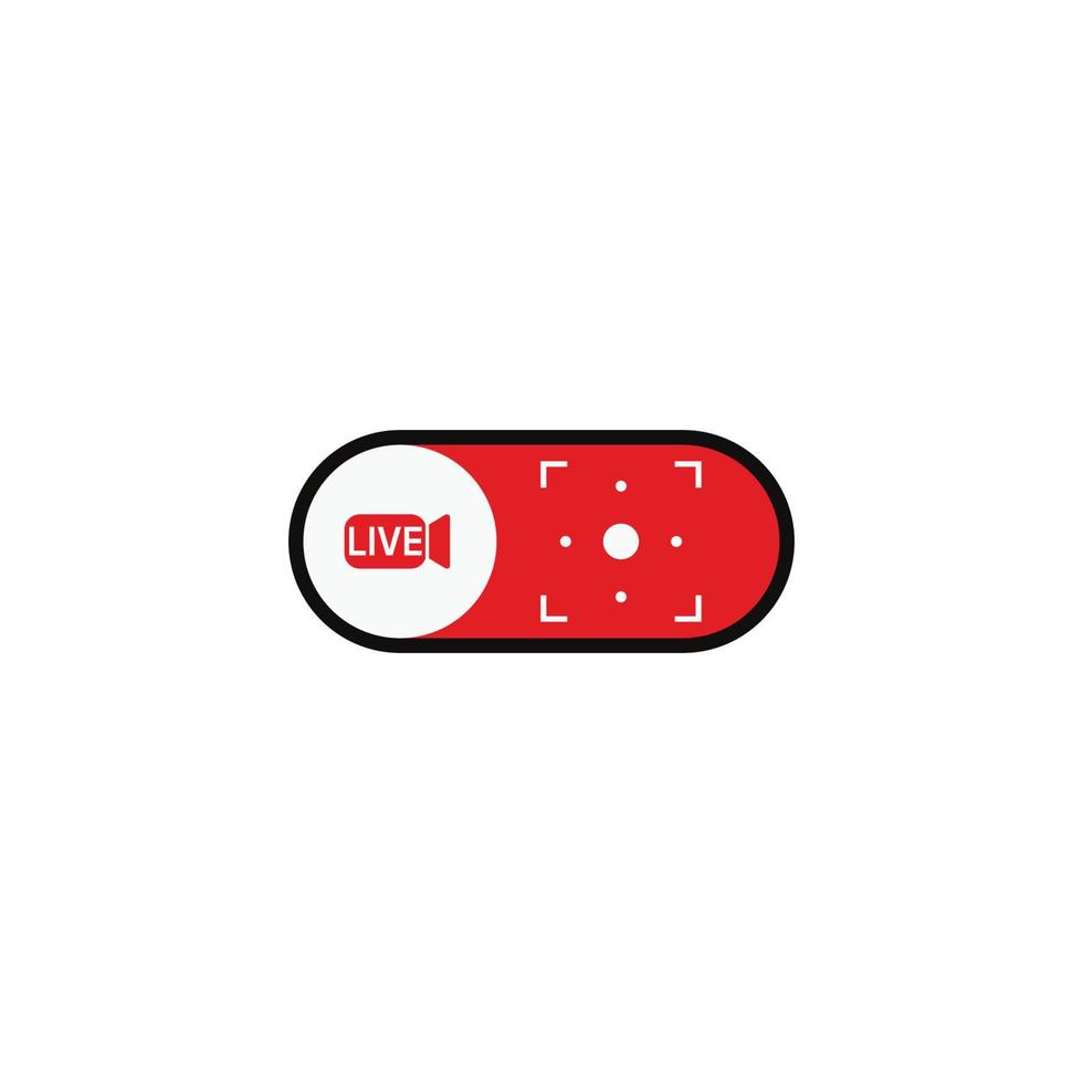 Button live streaming. Live stream logo. Live broadcast icon, online stream sign. Vector