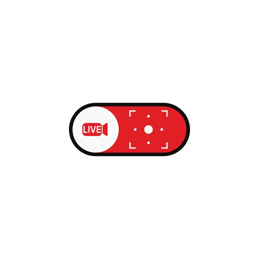 Button live streaming. Live stream logo. Live broadcast icon, online stream sign. Vector