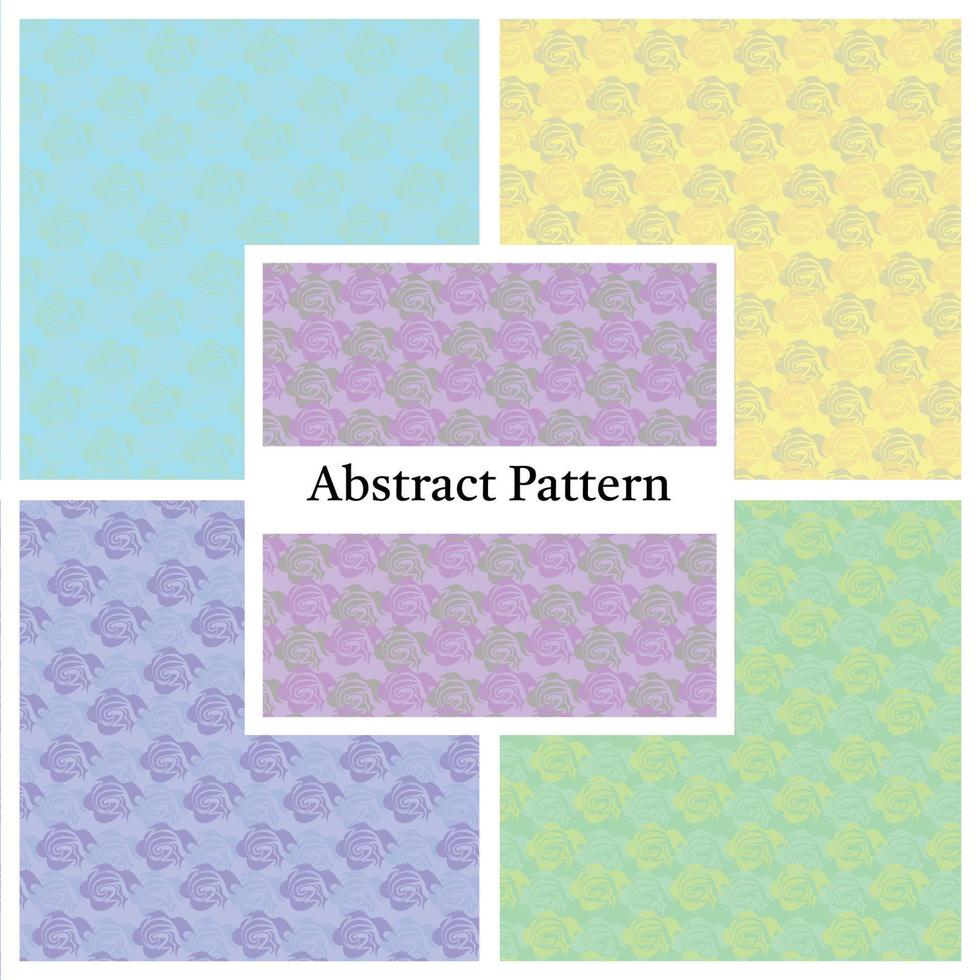 Abstract pattern 5 color set vector illustration for fabric, cover, background, card.