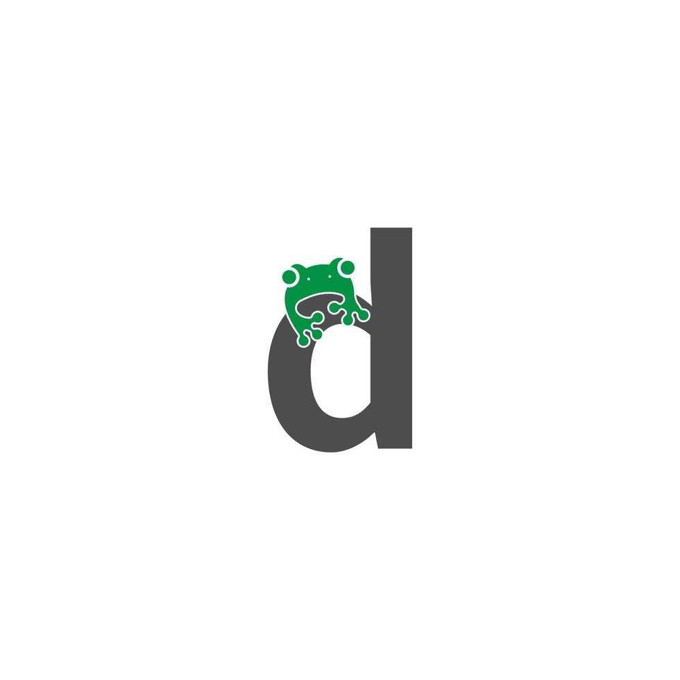 frog icon stuck to letter vector illustration