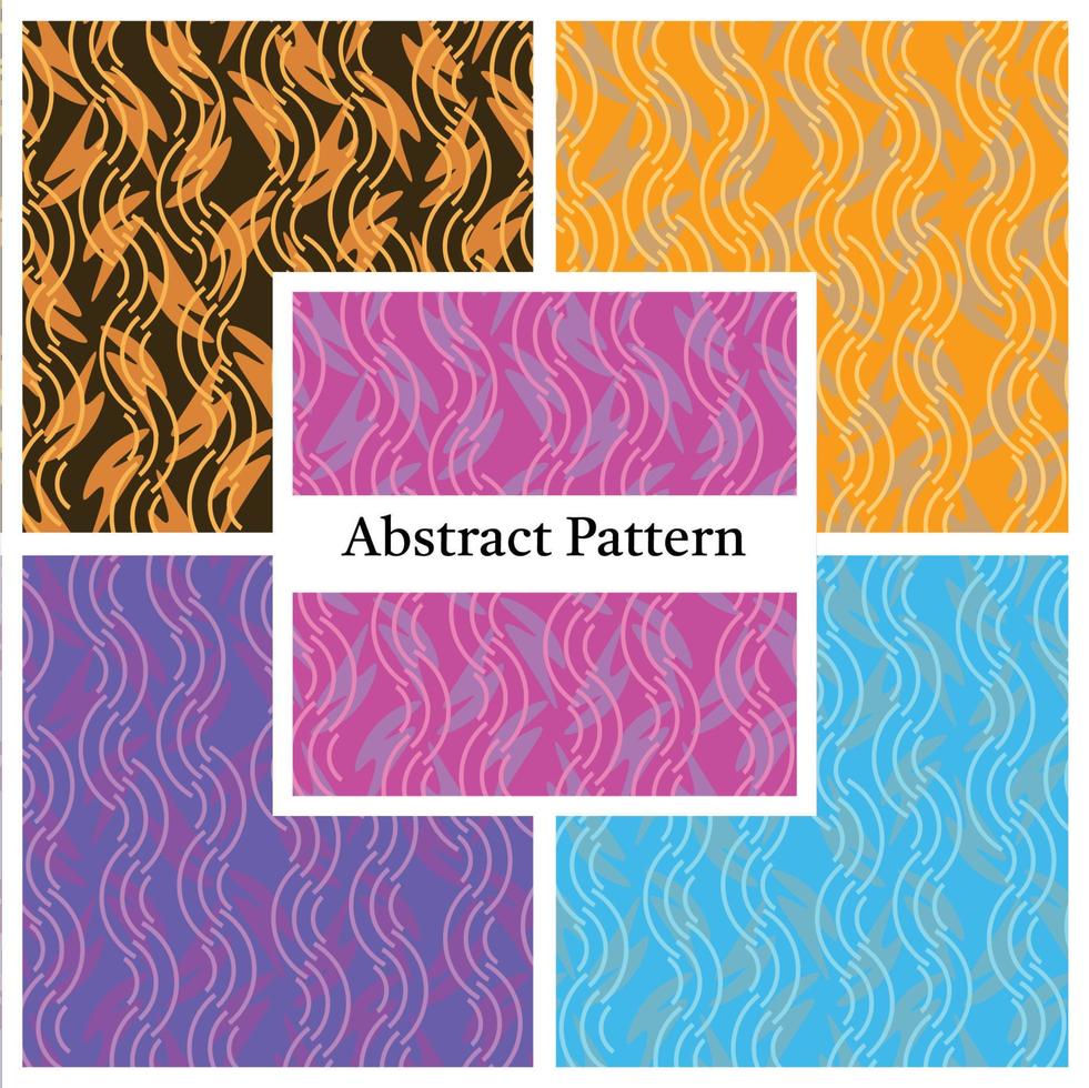 Abstract pattern 5 color set vector illustration for fabric, cover, background, card.