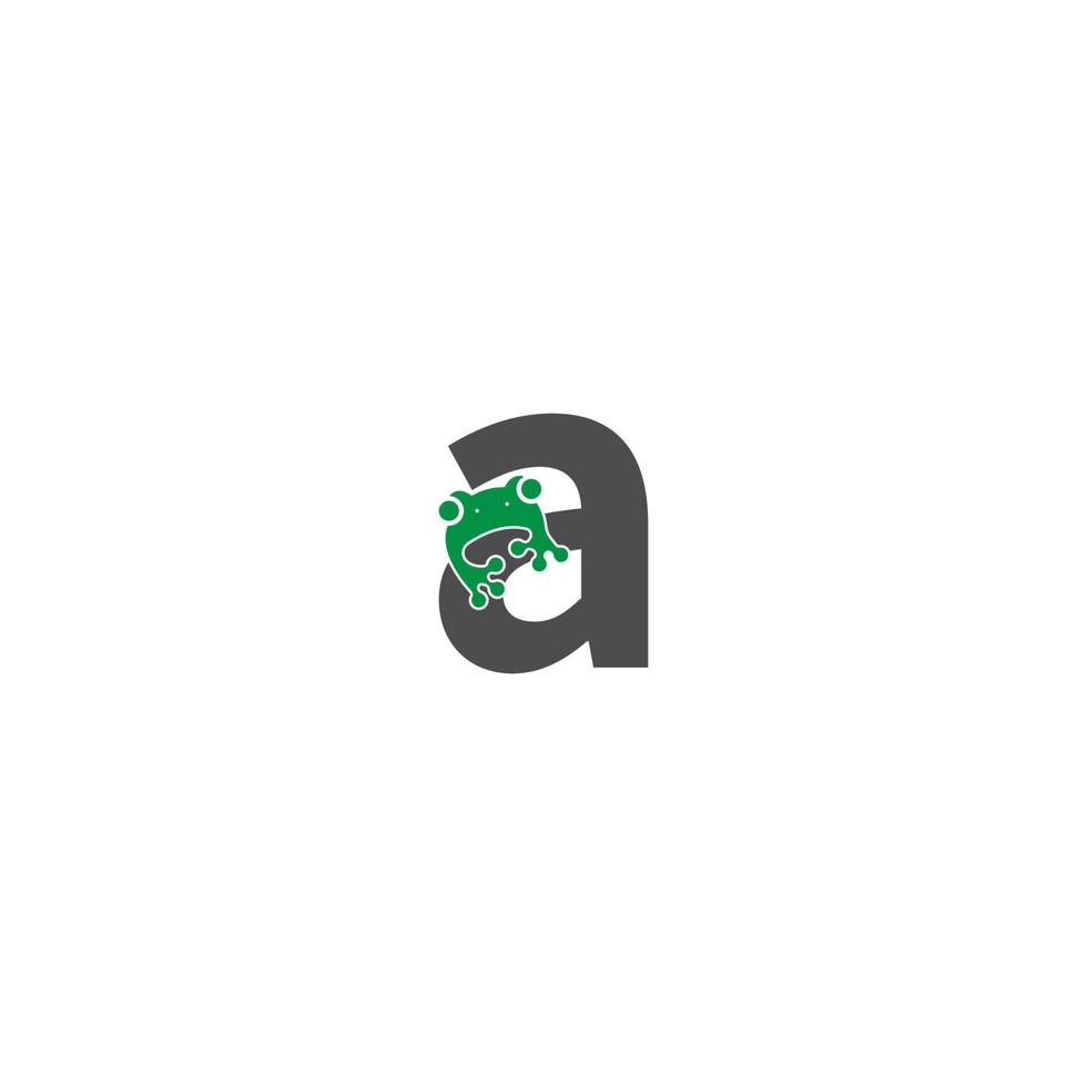 frog icon stuck to letter vector illustration