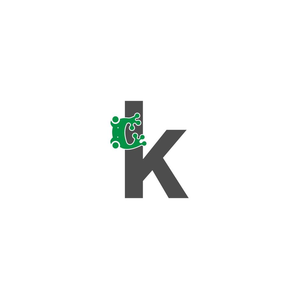 frog icon stuck to letter vector illustration