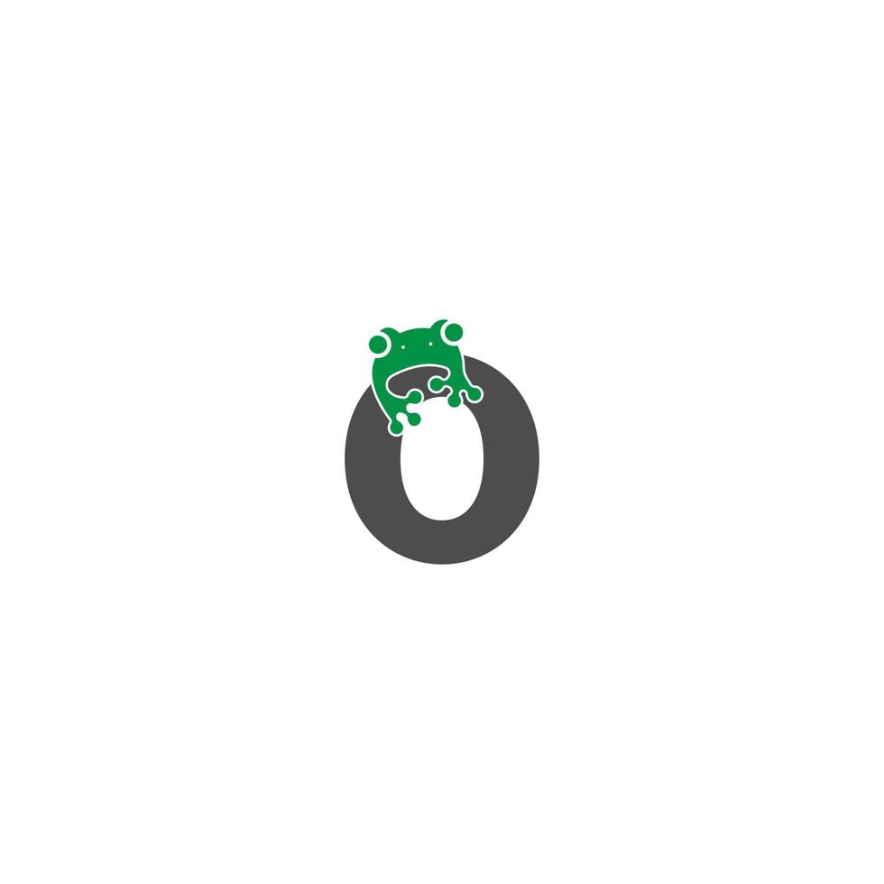 frog icon stuck to letter vector illustration