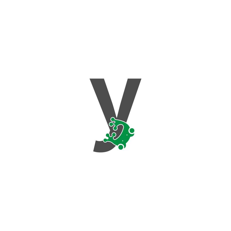 frog icon stuck to letter vector illustration