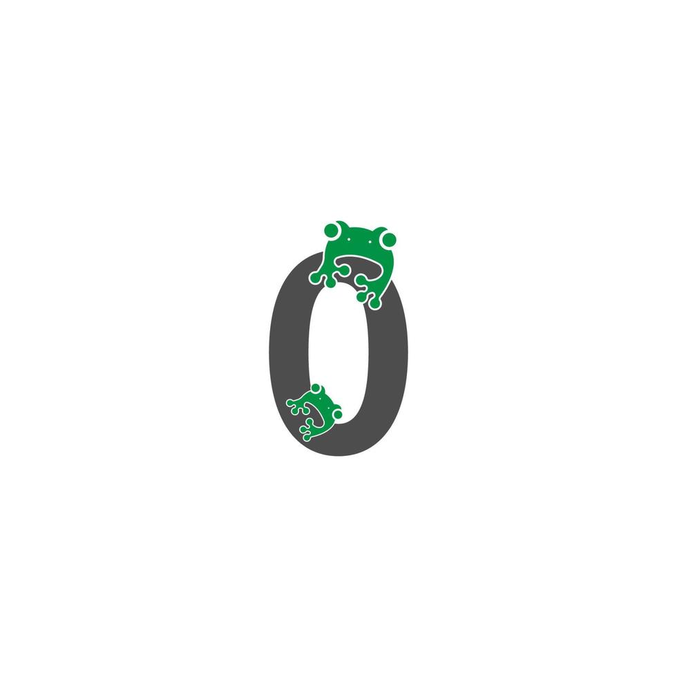 frog icon stuck to number vector illustration