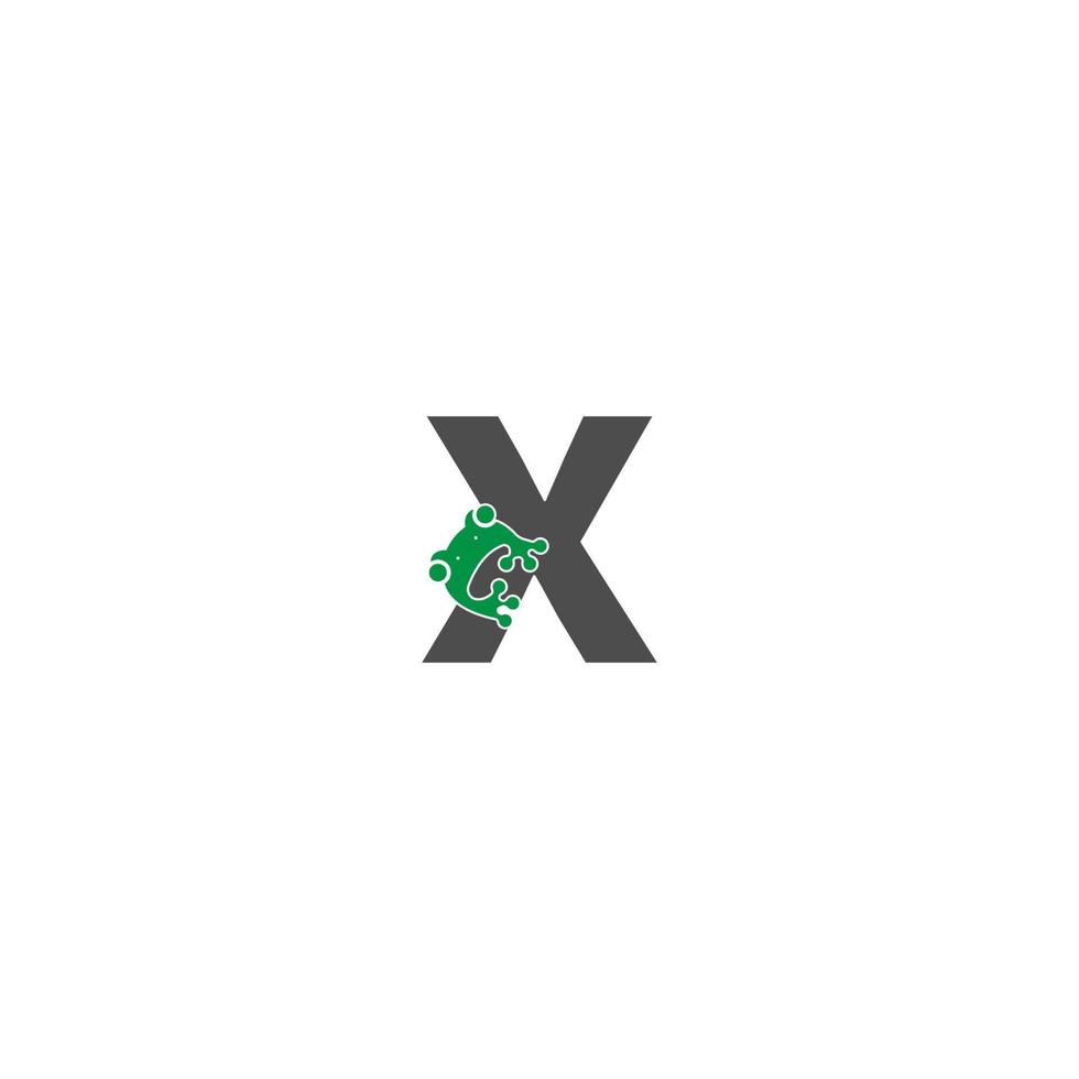frog icon stuck to letter vector illustration