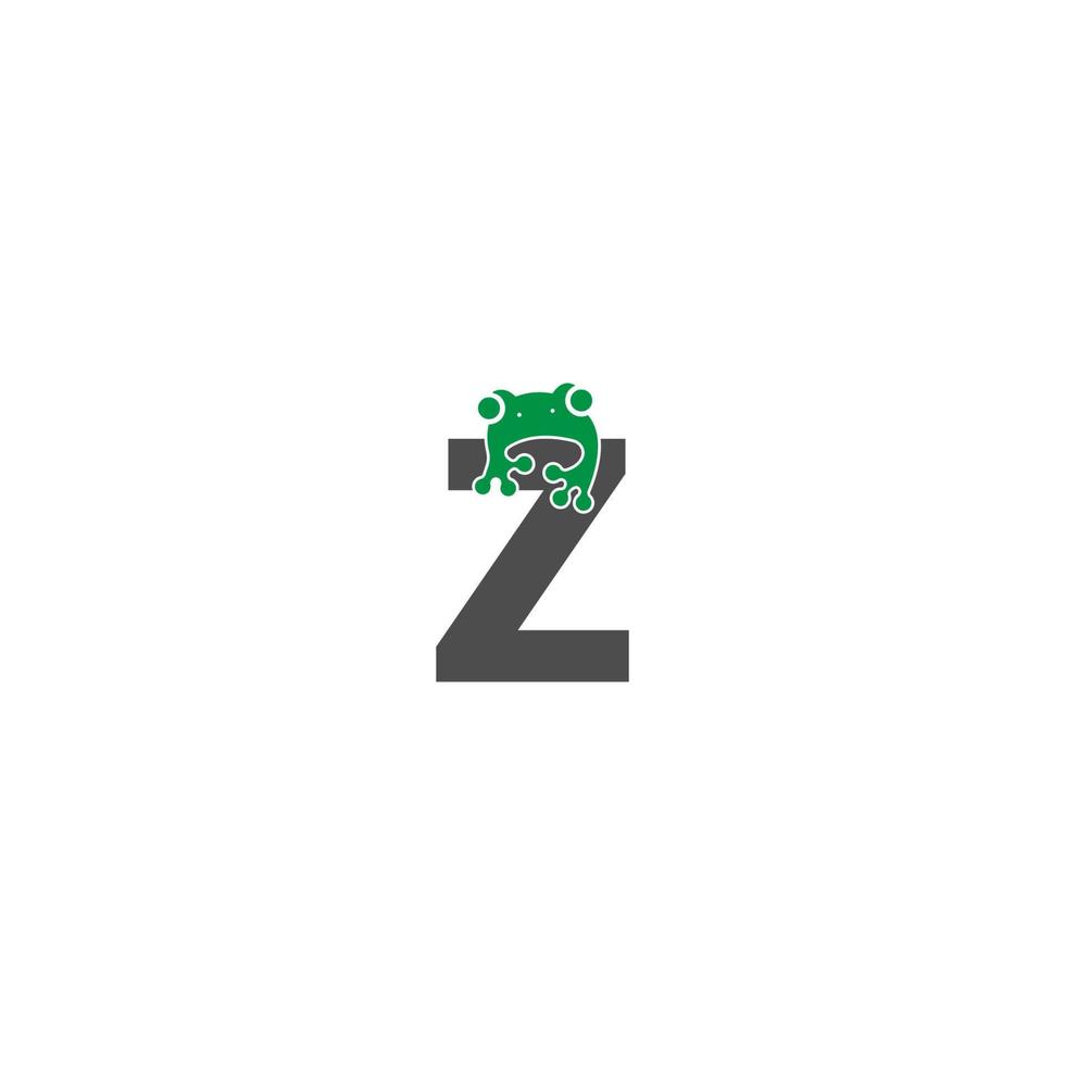 frog icon stuck to letter vector illustration