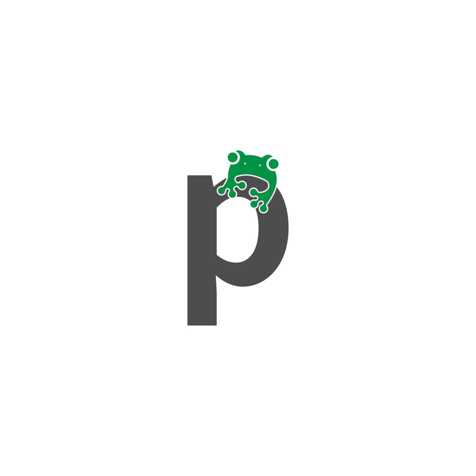 frog icon stuck to letter vector illustration