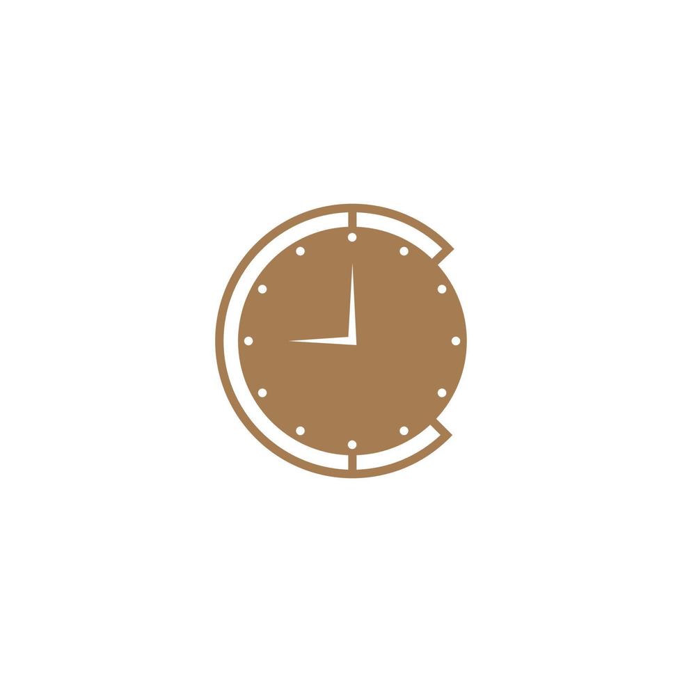 Clock icon logo design vector