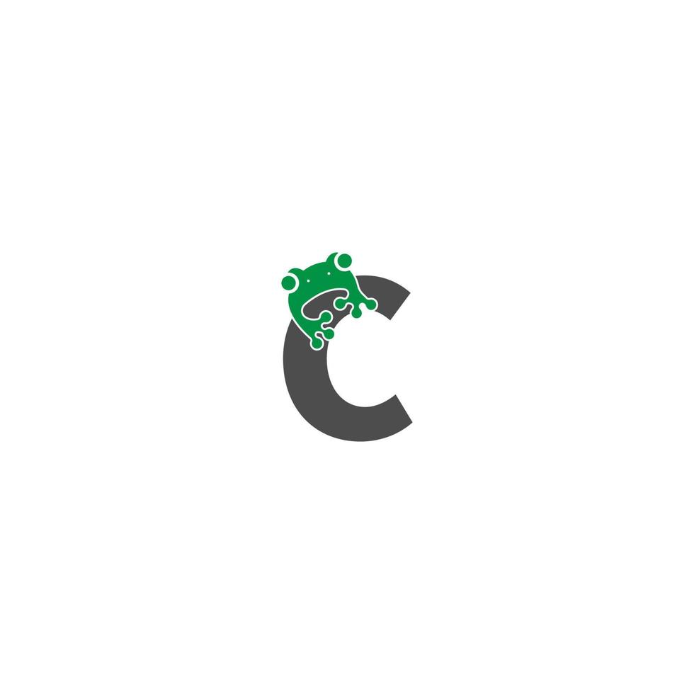 frog icon stuck to letter vector illustration