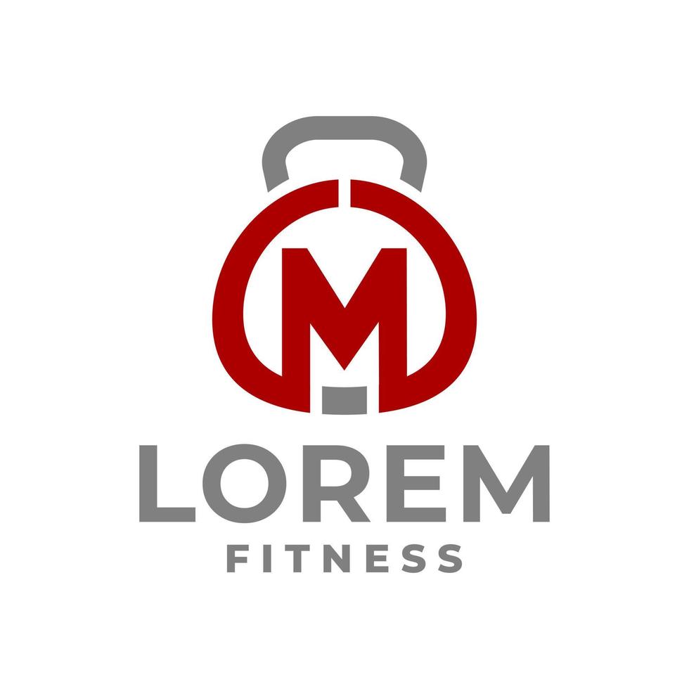 gym logo with letter M. for fitness center logo or any business related to gym, fitness and sport. vector