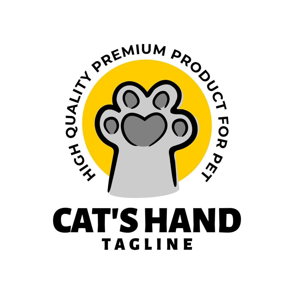 illustration of a cat hand. good for pet shop logo or any business related to cat or pet. vector