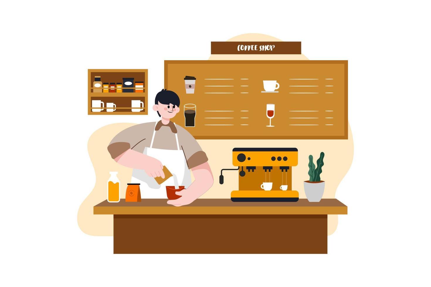 Restaurant Service flat illustration concept on white background vector