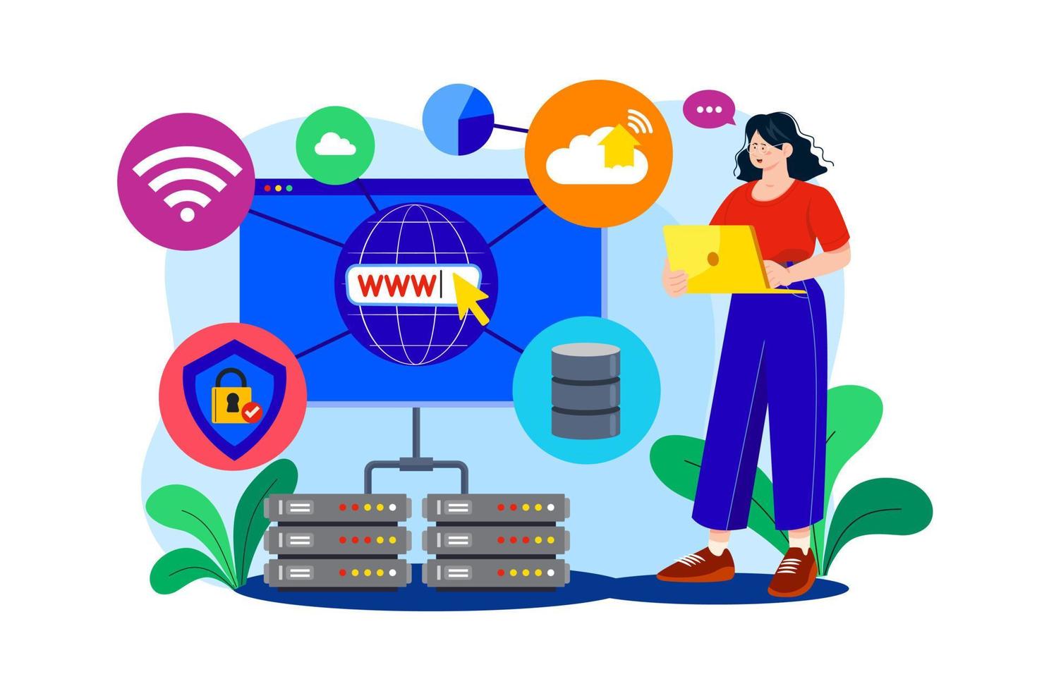 Network Administrator flat illustration concept on white background vector