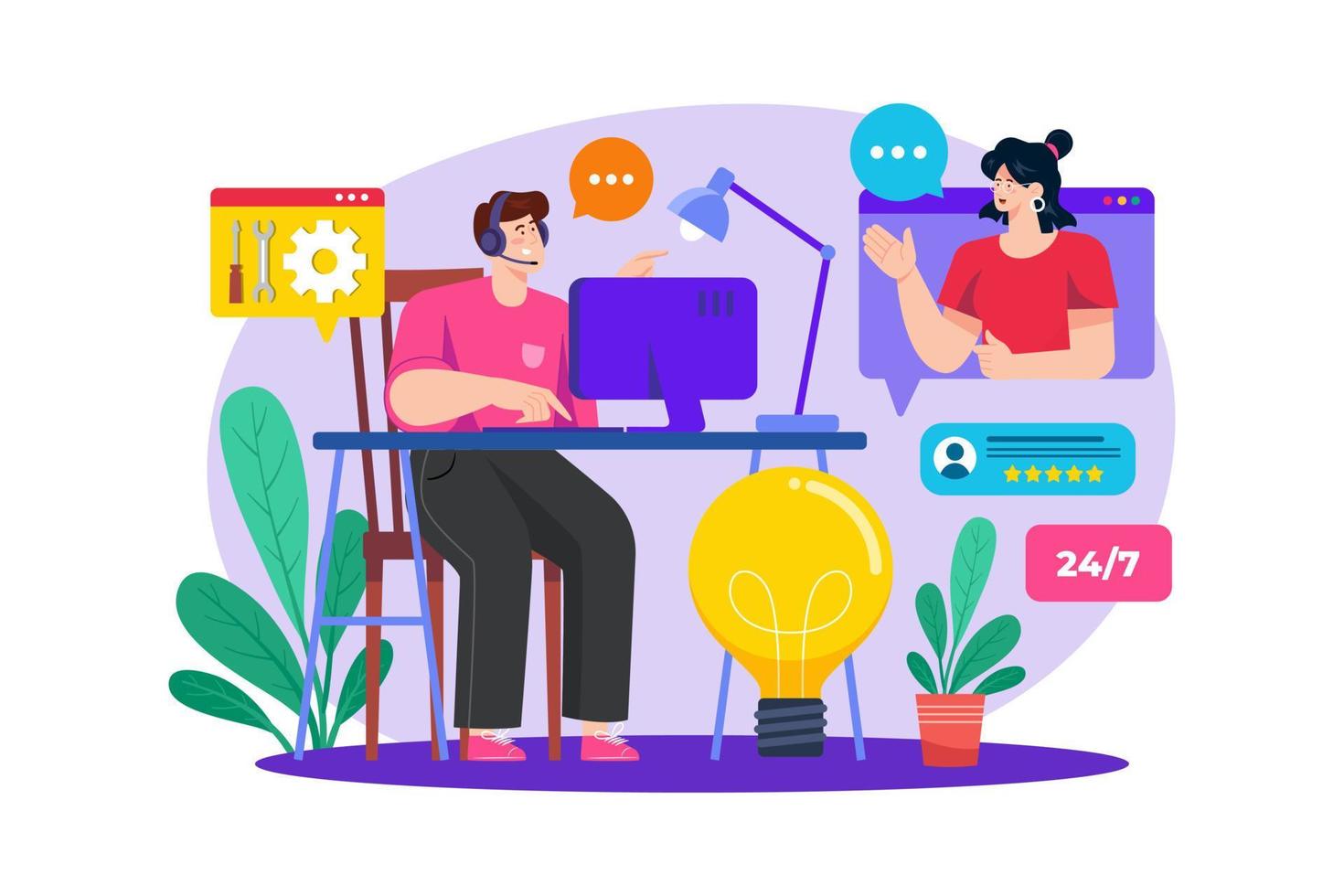 Customer Service Illustration concept on white background vector