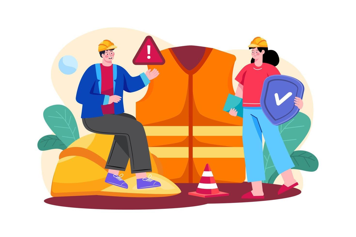 Safety engineer Illustration concept on white background vector