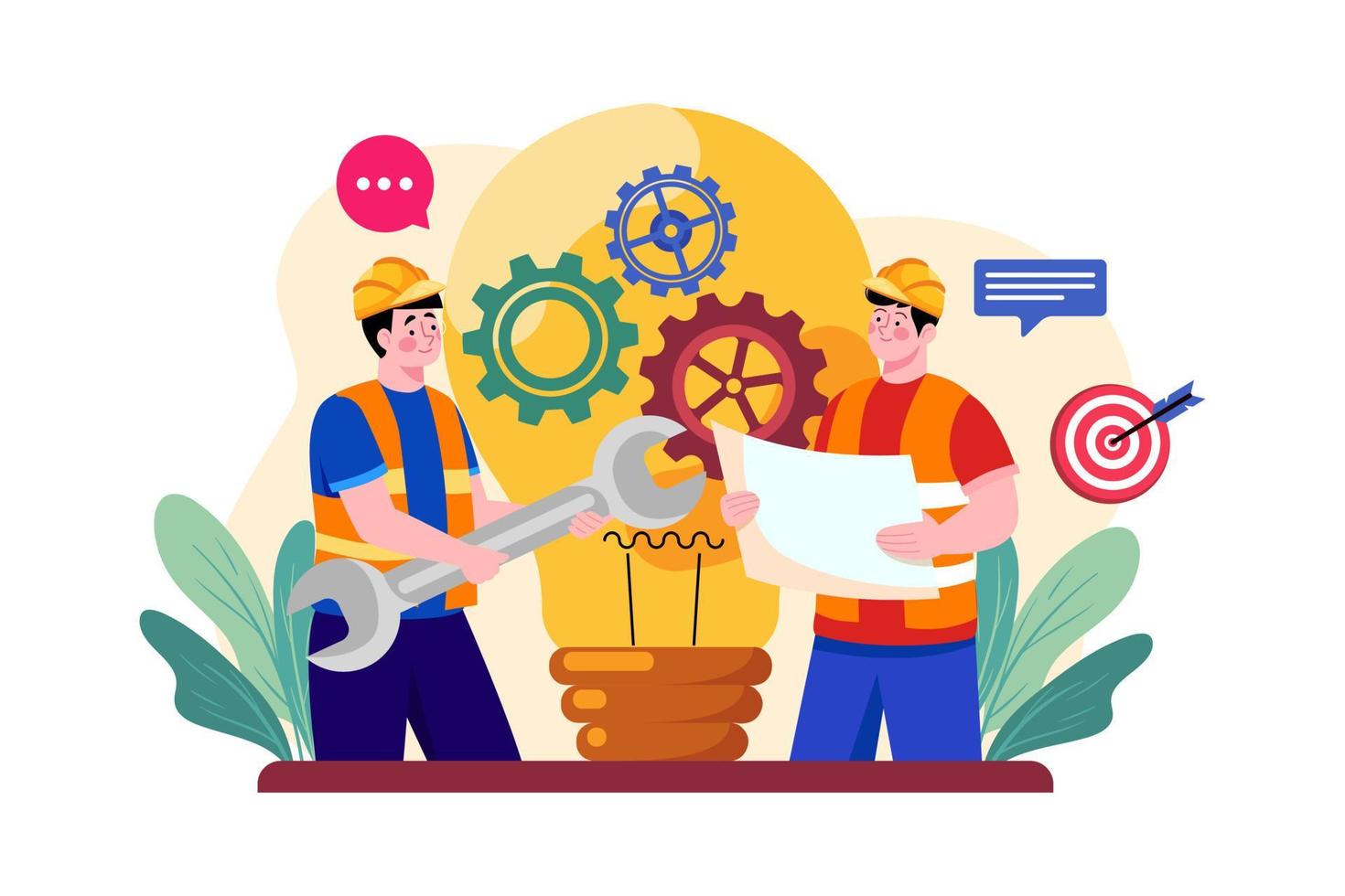 Mechanical engineer Illustration concept on white background vector