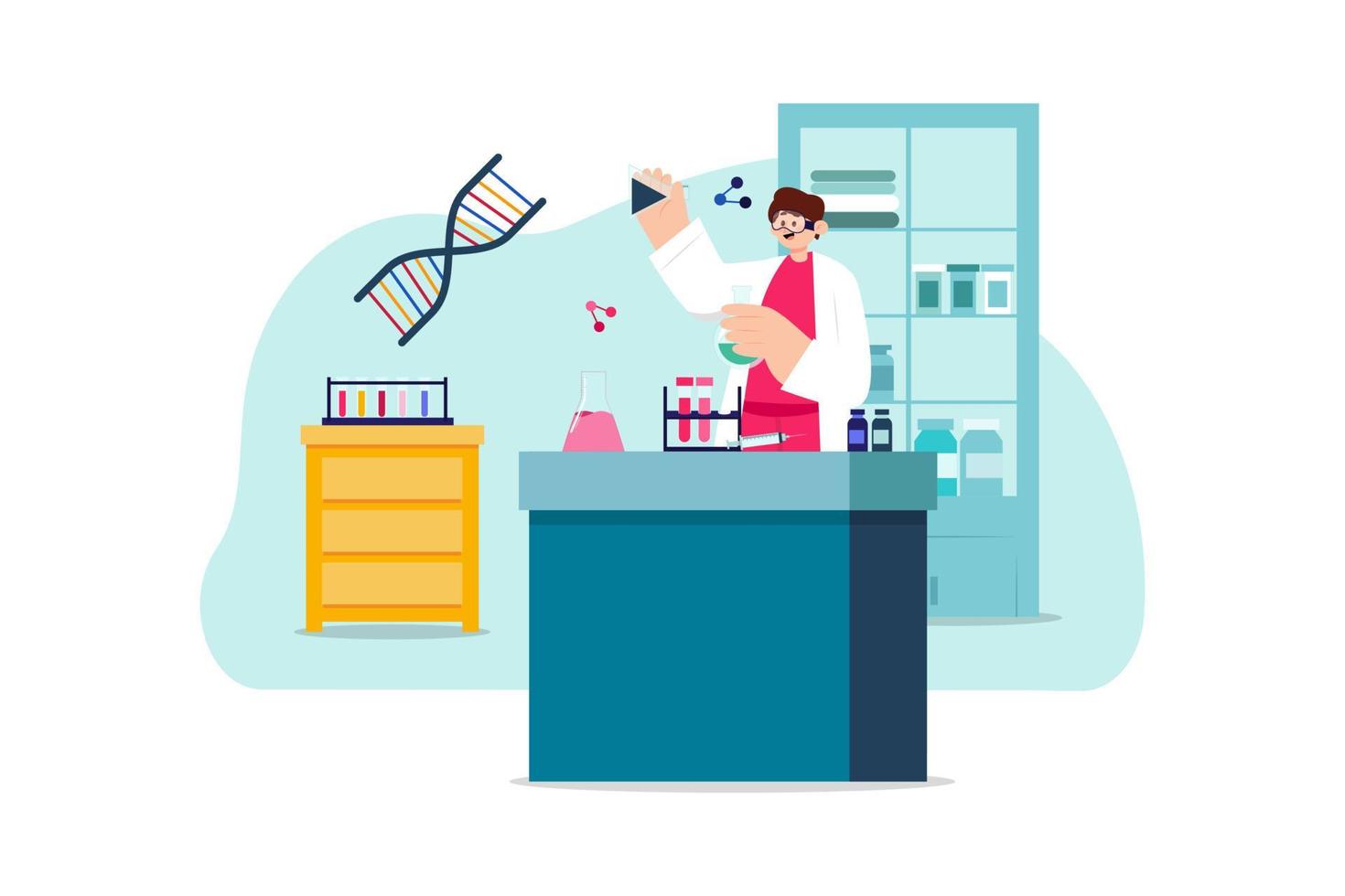 Medical Laboratory Tech Illustration concept on white background vector