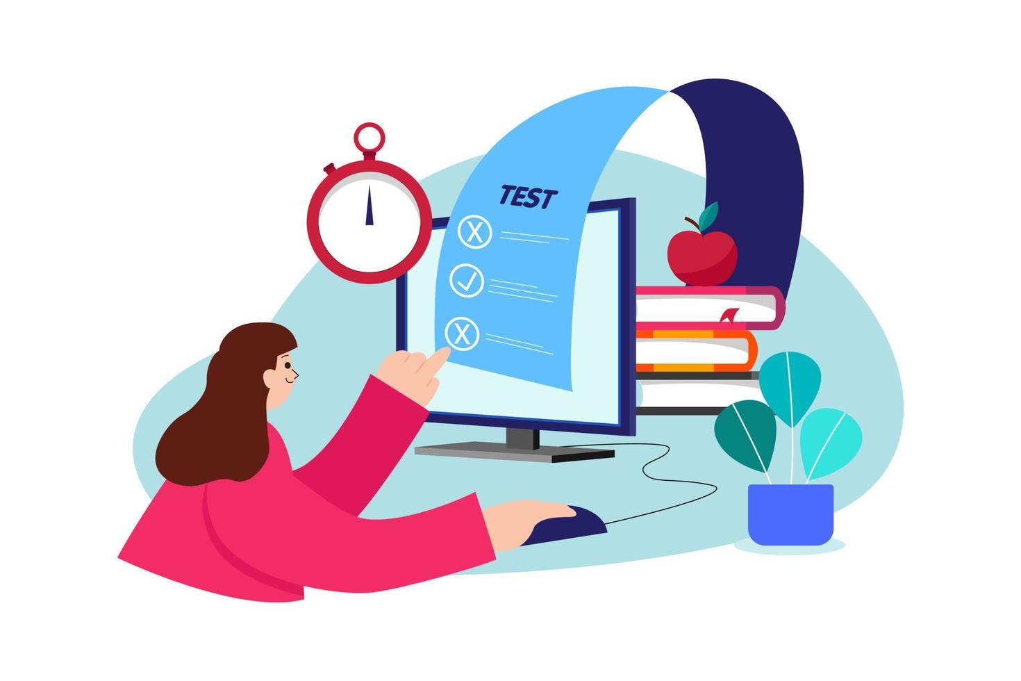 Online Test Illustration concept on white background vector