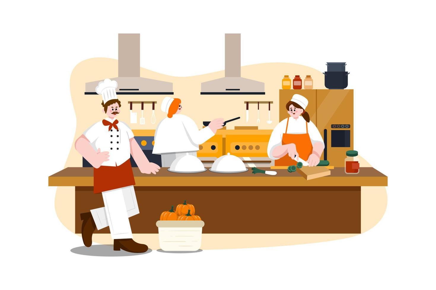 Restaurant Service flat illustration concept on white background vector