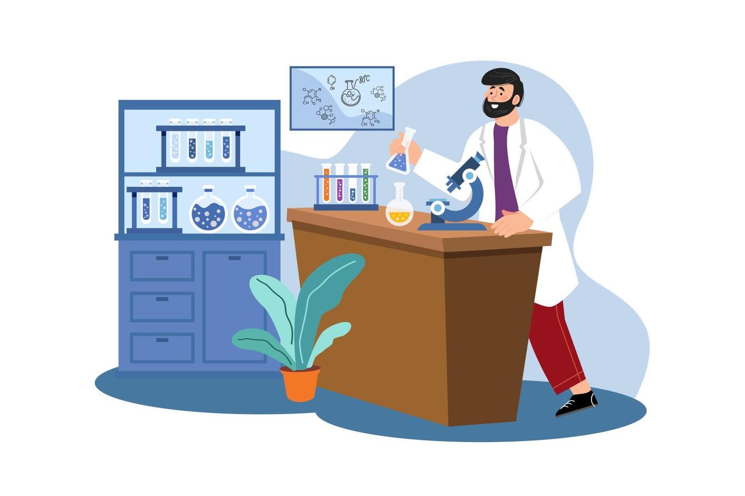 Doctor doing laboratory research vector