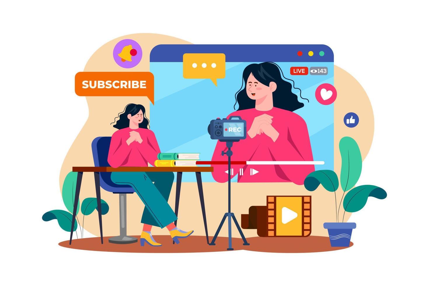 Content Creator Illustration concept on white background vector