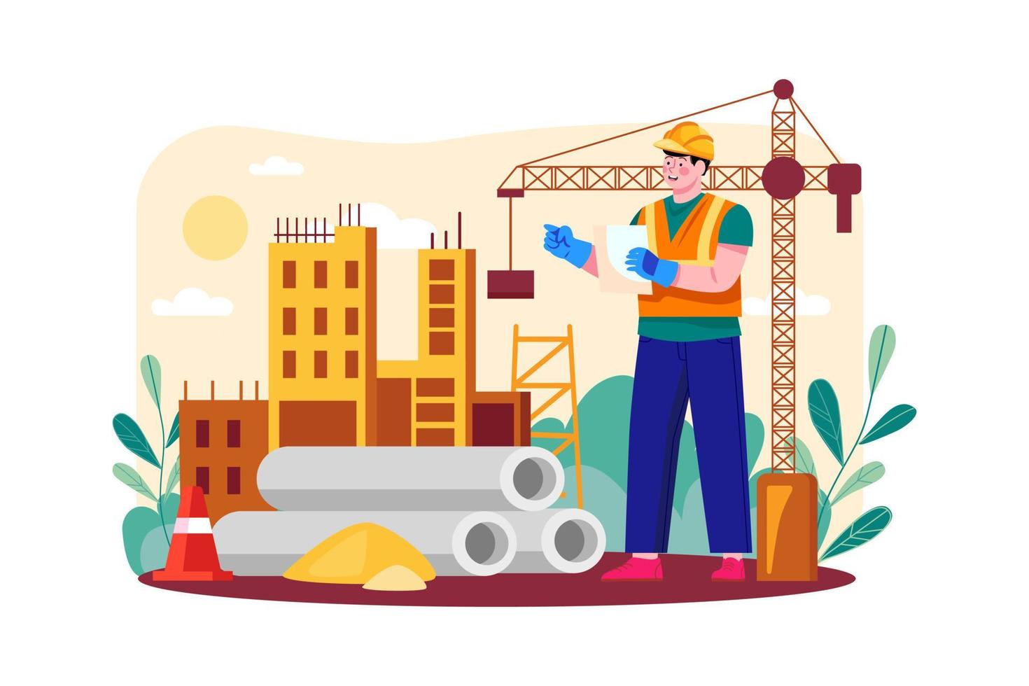 Civil engineer Illustration concept on white background vector
