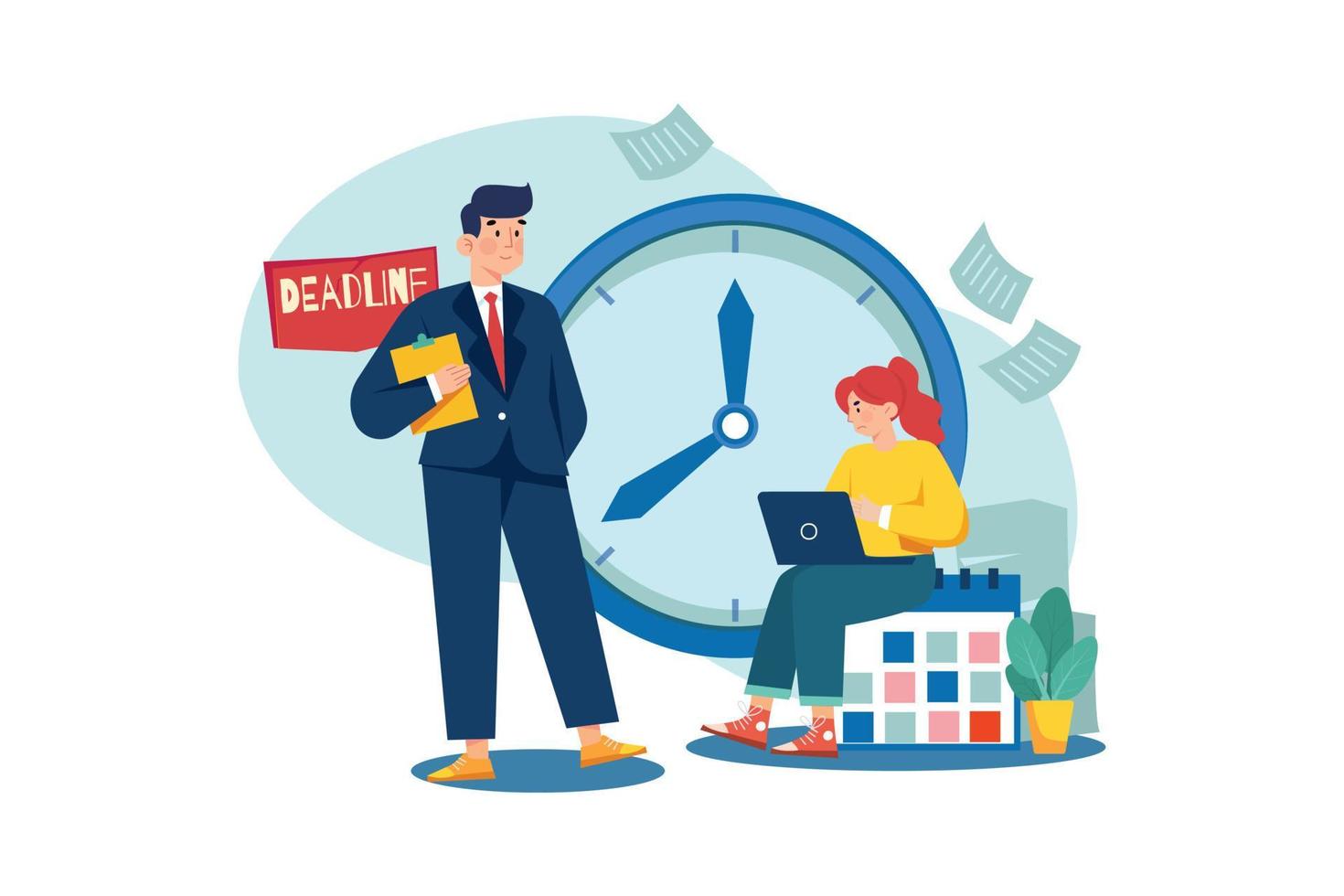 Work Deadline Illustration concept on white background vector