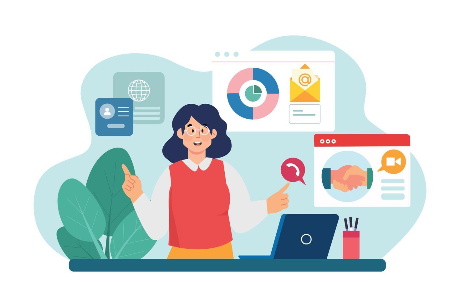 Business contact services vector
