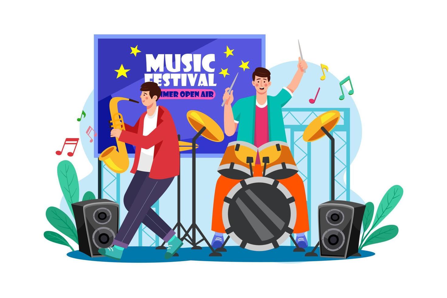 Musician Illustration concept on white background vector